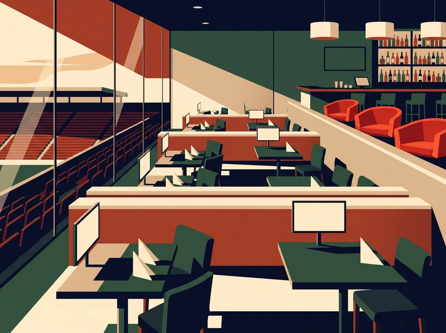Top of the Park dining tiers above the oval