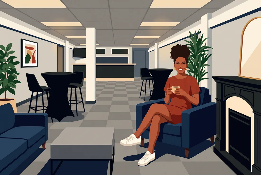 Coffee in an armchair in the Red Shores lounge
